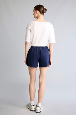 Standart Fıt Sporcu Crop Fit Modal Lacivert Şort