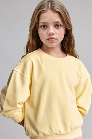 DeFacto Relax Fıt Basic Sweatshırt Kız Çocuk E6842A826AUYL487