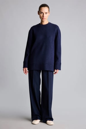 Loose Fit Basic Yün Karışımlı Triko Tişört