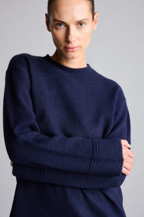 Loose Fit Basic Yün Karışımlı Triko Tişört
