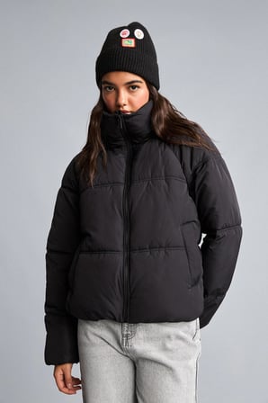 Regular Fit Dik Yaka Şişme Mont