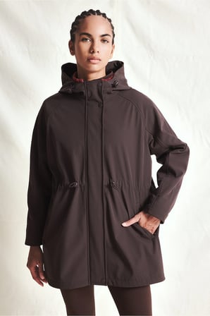Regular Fit Beli Büzgülü Kapüşonlu Softshell Parka