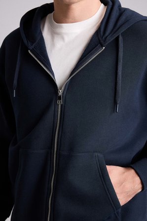 DeFacto Pamuklu Relax Fıt Kapüşonlu İçi Yumuşak Tüylü Kalın Kumaş Fermuarlı Sweatshirt D7599AX26AUNV64
