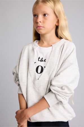 DeFacto Relax Fit V Yaka Uzun Kollu Sweatshirt Kız Çocuk I3418A826AUGR421