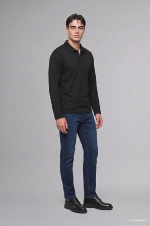 Regular Fıt Polo Yaka Sweatshırt