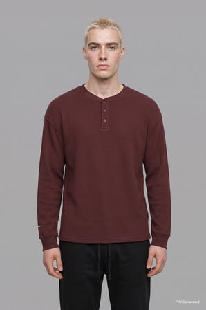 Boxy Fıt Bisiklet Yaka Baskılı Waffle Sweatshirt