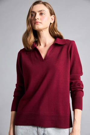 Regular Fıt Polo Yaka Kazak