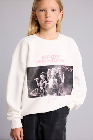 DeFacto Kpop - Demon Hunters Relax Fit Baskılı Bisiklet Yaka Sweatshirt Kız Çocuk I3553A826AUER105