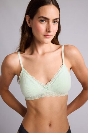 Dantel Detaylı Çıkarılabilir Kap Çıkarılabilir Pedli Balensiz Bralet
