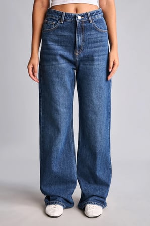 %100 Pamuk 90's Wıde Leg Yüksek Bel Jean Pantolon
