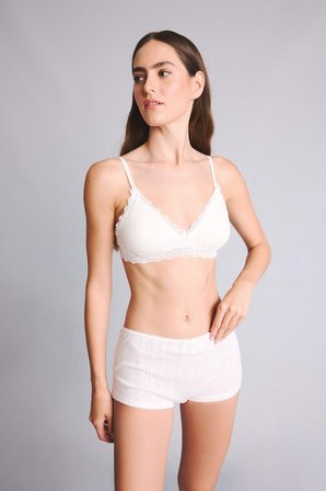 Dantel Detaylı Çıkarılabilir Pedli Balensiz Bralet