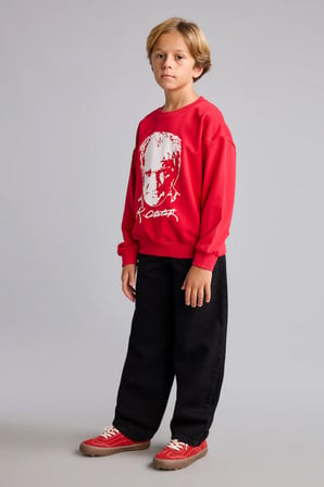 Atatürk Baskılı Bisiklet Yaka Sweatshirt Erkek Çocuk