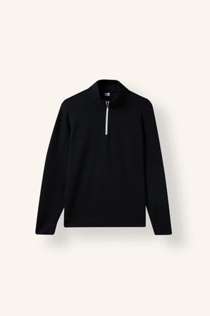 Standart Fit Dik Yaka Yarım Fermuarlı Basic Sweatshirt