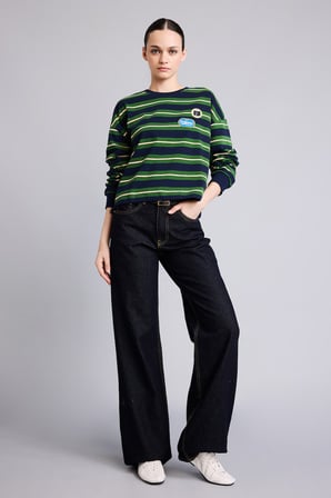 Loose Fıt Bisiklet Yaka Sweatshirt