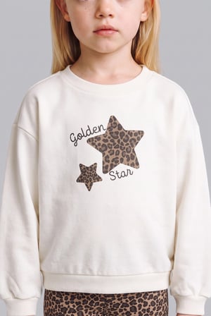 DeFacto Yıldız Baskılı Regular Fit Bisiklet Yaka Sweatshirt Kız Bebek I1723A526AUER105