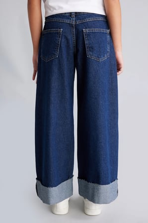 90's Wıde Leg Jean Pantolon Kız Çocuk