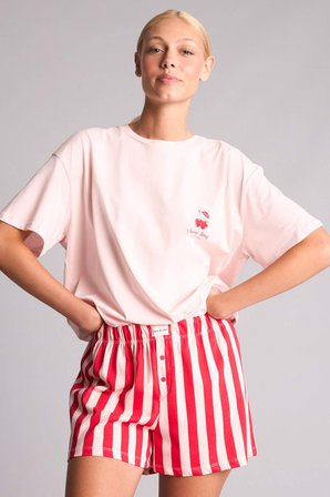 DeFacto Regular Fıt Şortlu Kısa Kollu Baskılı 2'li Pijama Takımı H7408AX26HSRD197