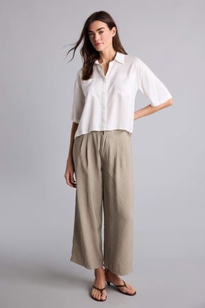 DeFacto Wıde Leg Fermuarlı Normal Bel Düz Paça Tencel Pantolon H1929AX26SMKH341