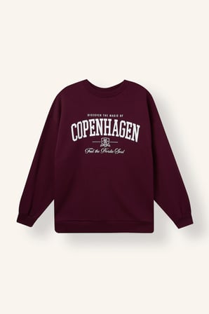 Okula Dönüş Oversıze Bisiklet Yaka Üniversite Baskılı Kalın Sweatshirt Kumaşı Sweatshirt
