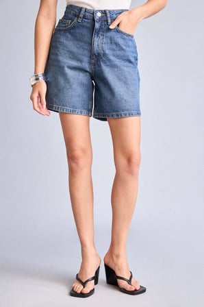 Yüksek Bel Jean Bermuda