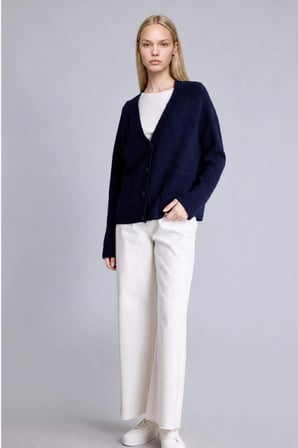 DeFacto Oversize V Yaka Cepli Düğmeli Triko Basic Hırka H2470AX26WNNV131