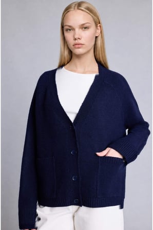 DeFacto Oversize V Yaka Cepli Düğmeli Triko Basic Hırka H2470AX26WNNV131