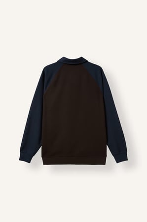 Regular Fit Polo Yaka Raglan Kol Sweatshirt