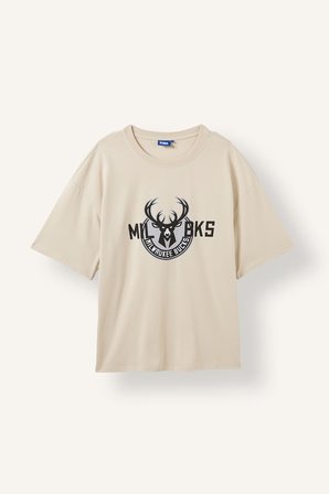 DeFacto NBA Mılwaukee Bucks Boxy Fıt Bisiklet Yaka Kısa Kollu Tişört H8266AX26AUBG662