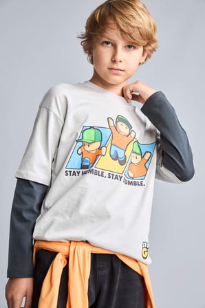 Stumble Guys Oversıze Bisiklet Yaka Uzun Kollu Tişört Erkek Çocuk
