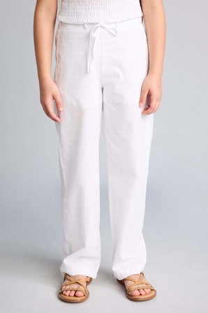 DeFacto Barrel Fıt Poplin Beyaz Pantolon Kız Çocuk I0430A826HSWT34