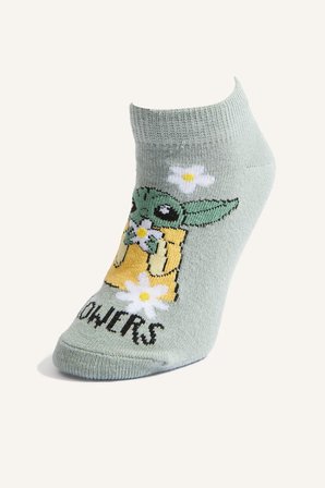 DeFacto Star Wars Lisanslı-Mandalorıan 3'lü Pamuklu Patik Çorap Kız Çocuk G1458A8NSKR1
