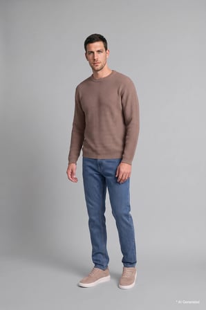 Relaxed Fit Bisiklet Yaka Basic Triko Kazak
