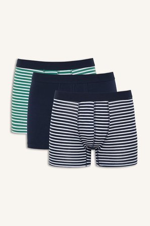 Regular Fıt Çizgili 3'lü Boxer