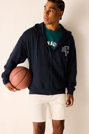 DeFacto NBA Mılwaukee Bucks Oversıze Kapüşonlu Cepli Fermuarlı Sweatshirt Hırka H7762AX26AUNV253