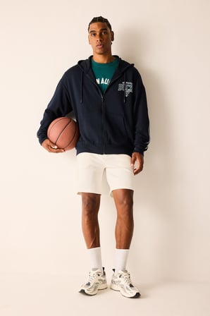DeFacto NBA Mılwaukee Bucks Oversıze Kapüşonlu Cepli Fermuarlı Sweatshirt Hırka H7762AX26AUNV253