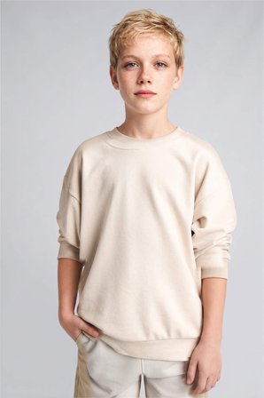 Oversıze Bisiklet Yaka Sweatshirt Erkek Çocuk