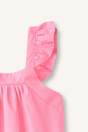 DeFacto Kolsuz Poplin Pembe Elbise Kız Bebek I0491A526HSPN164