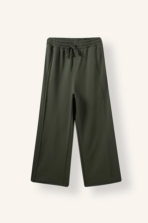 Super Baggy Fıt Çift Cepli Bağcıklı Bel Geniş Paça Uzun Boy Kalın Kumaş Pantolon