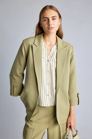 Defacto C3215AXKH462 Haki Oversıze Basic Blazer Haki Ceket