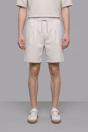 DeFacto Beli Lastikli Bağcıklı Baggy Fit Şort I3697AX26SMGR541