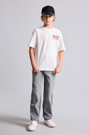 DeFacto %100 Pamuk Erkek Çocuk Loose Fit Yıkama Efektli Düz Paça Jean Pantolon H2152A826AUNM55