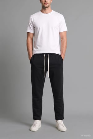 Defacto F0309AXBK81 Siyah Regular Fit Beli Bağcıklı Düz Paça Cepli Eşofman Altı