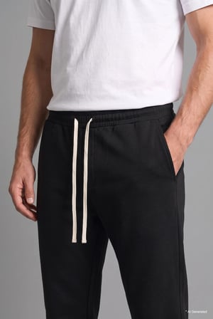 Defacto F0309AXBK81 Siyah Regular Fit Beli Bağcıklı Düz Paça Cepli Eşofman Altı