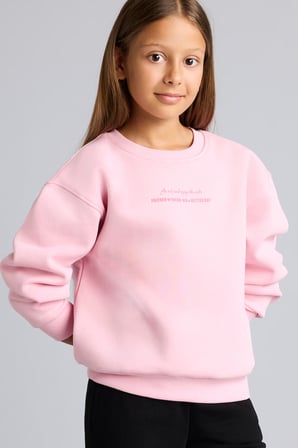 DeFacto Relax Fit Bisiklet Yaka Düşük Omuzlu Baskılı Sweatshirt Kız Çocuk I3382A826AUPN683
