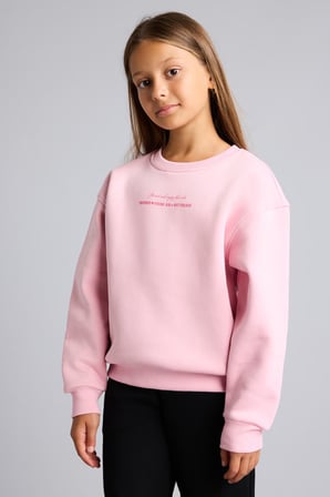 DeFacto Relax Fit Bisiklet Yaka Düşük Omuzlu Baskılı Sweatshirt Kız Çocuk I3382A826AUPN683