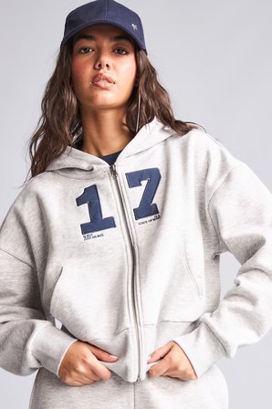 DeFacto Fıtted Kapüşonlu Kalın Kumaş Fermuarlı İşlemeli Sweatshirt Hırka H4218AX26WNGR110