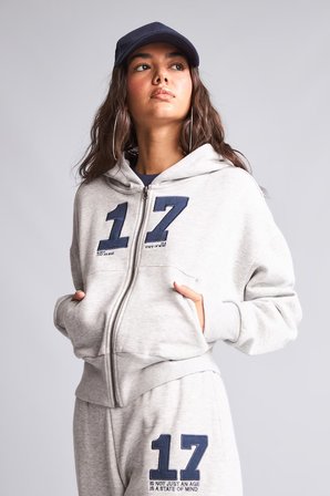 DeFacto Fıtted Kapüşonlu Kalın Kumaş Fermuarlı İşlemeli Sweatshirt Hırka H4218AX26WNGR110