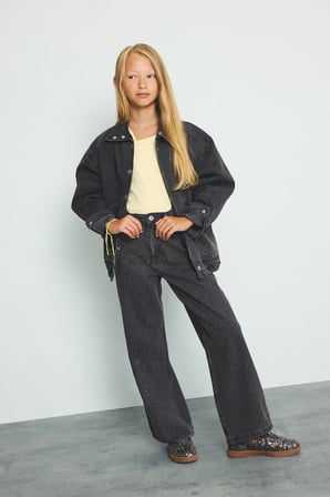 DeFacto %100 Pamuk Dik Yaka Jean Ceket Kız Çocuk I2643A826AUNM36