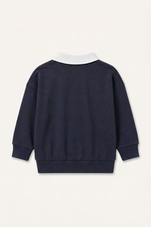 Oversıze Polo Yaka Sweatshirt Kumaşı Sweatshirt Erkek Bebek