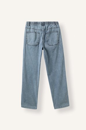 DeFacto Beli Lastikli Bağcıklı Wide Leg Jean Pantolon I7392AX26AUNM39